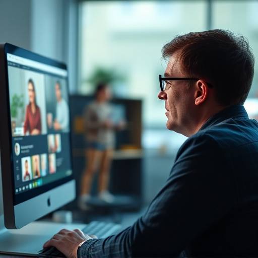 Participante assistindo a um curso online de oratória em seu computador.
